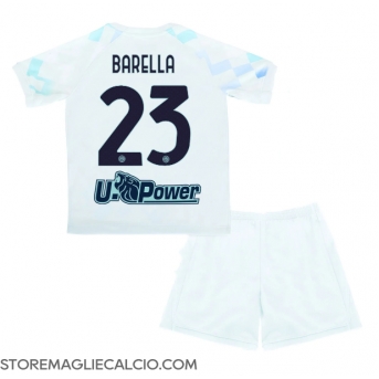 Inter Milan Nicolo Barella #23 Maglia Gara Trasferta Repliche 2025-26 Bambino